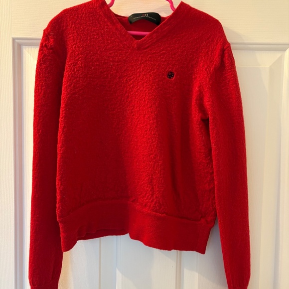 Carolina Herrera red cotton sweater - Picture 2 of 7